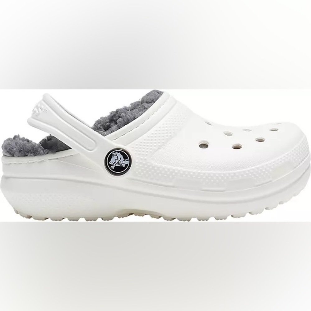 Crocs kids lined classic clogs, Size 4. Like new, no visible signs of wear.